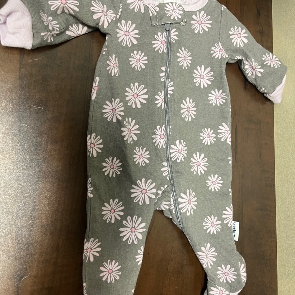 Floral Gray Kids One Piece